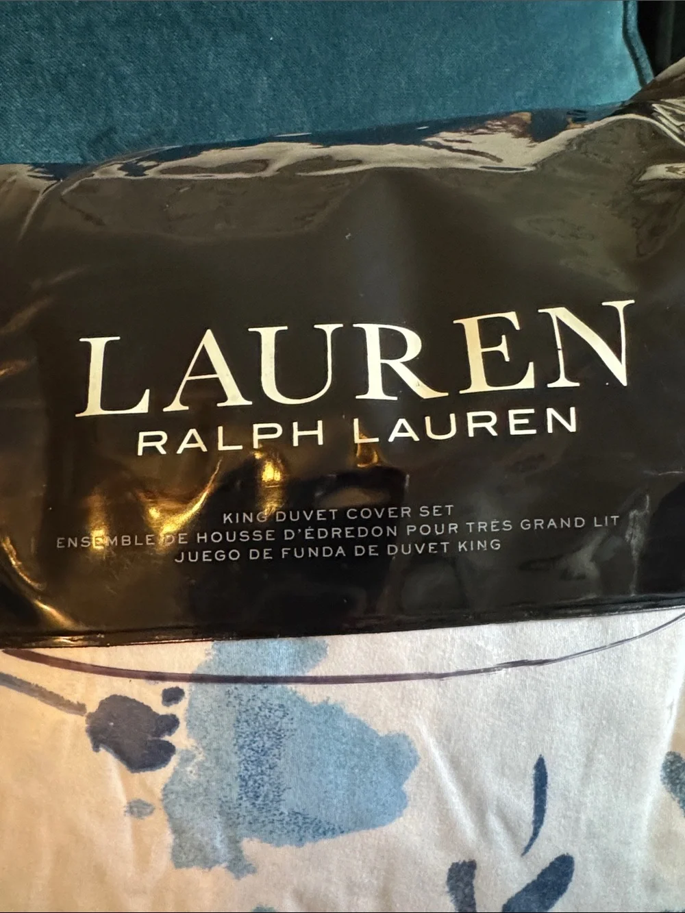 Ralph Lauren Blue Floral Print Duvet Cover